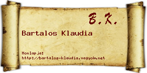 Bartalos Klaudia névjegykártya