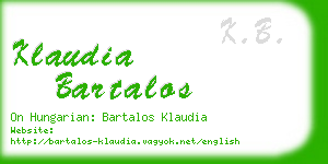 klaudia bartalos business card